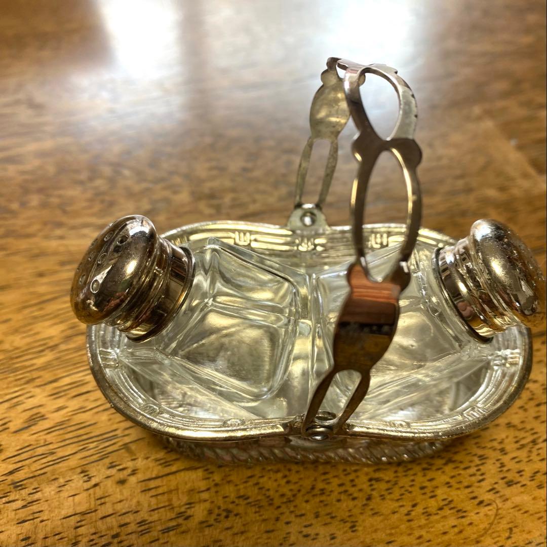 銀製 バスケット型 塩・胡椒入れセット日本製. 珍しい物品