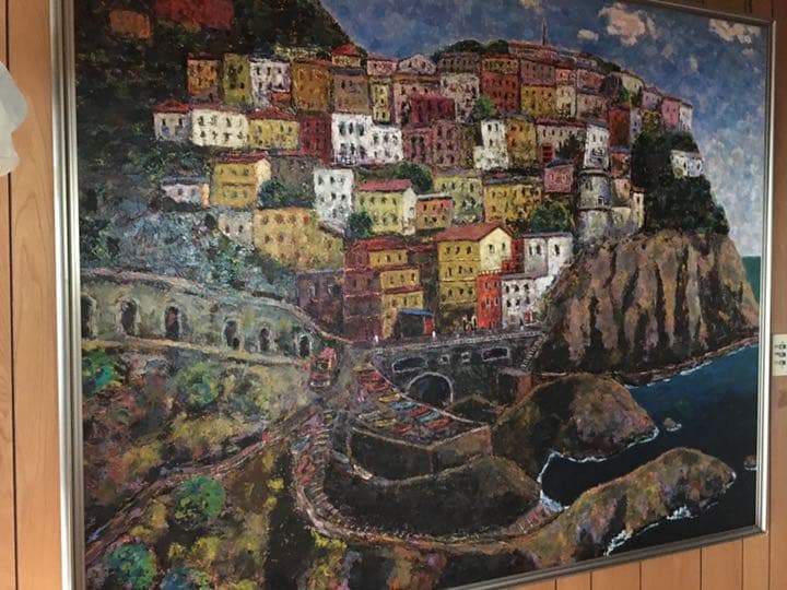 油彩　南欧の風景　引き取り限定