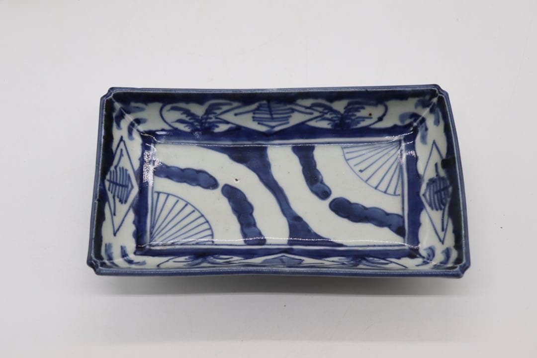 江戸　伊万里染付長皿2点　送料込み0325