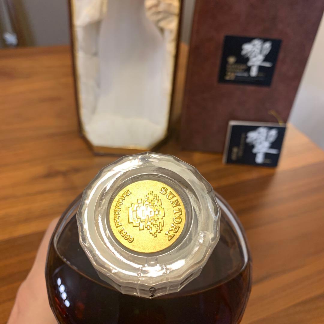 レア　サントリーウイスキー響21年　カガミクリスタル　初期ボトル　番号無し　箱付