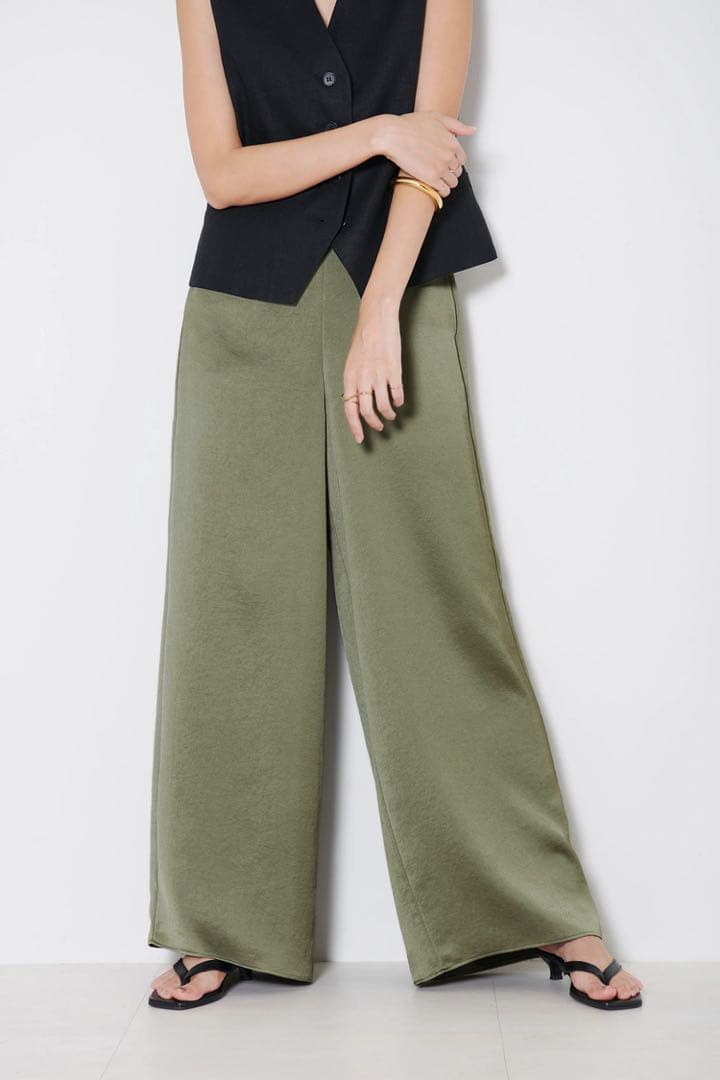 ハウント(着用1回)ヴィンテージサテンワイドパンツ