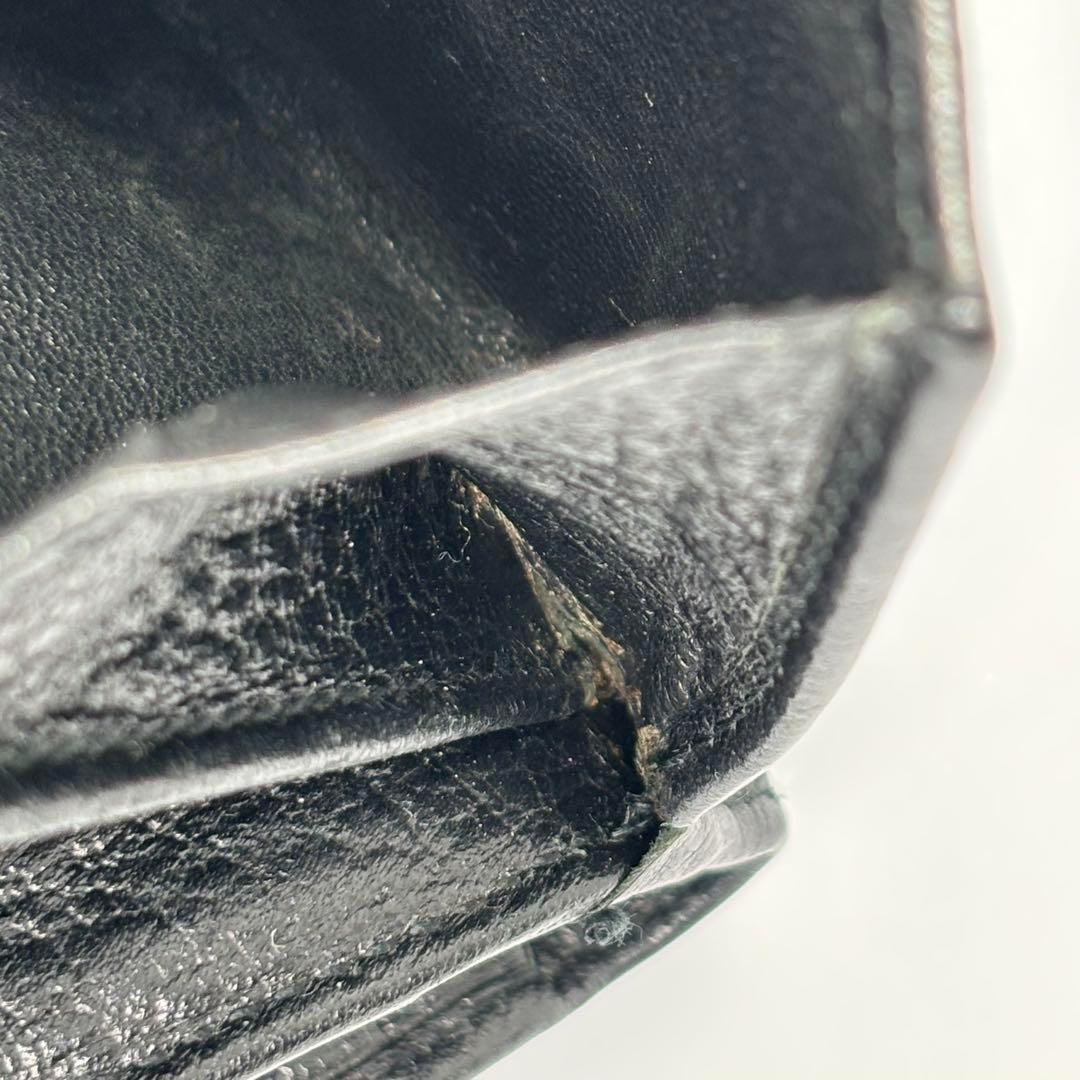 GUCCI 二つ折り財布 マーモント Wホック レザー 黒 男女兼用 正規品