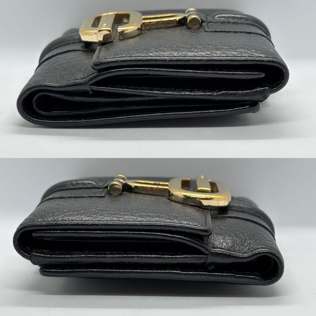 GUCCI 二つ折り財布 マーモント Wホック レザー 黒 男女兼用 正規品
