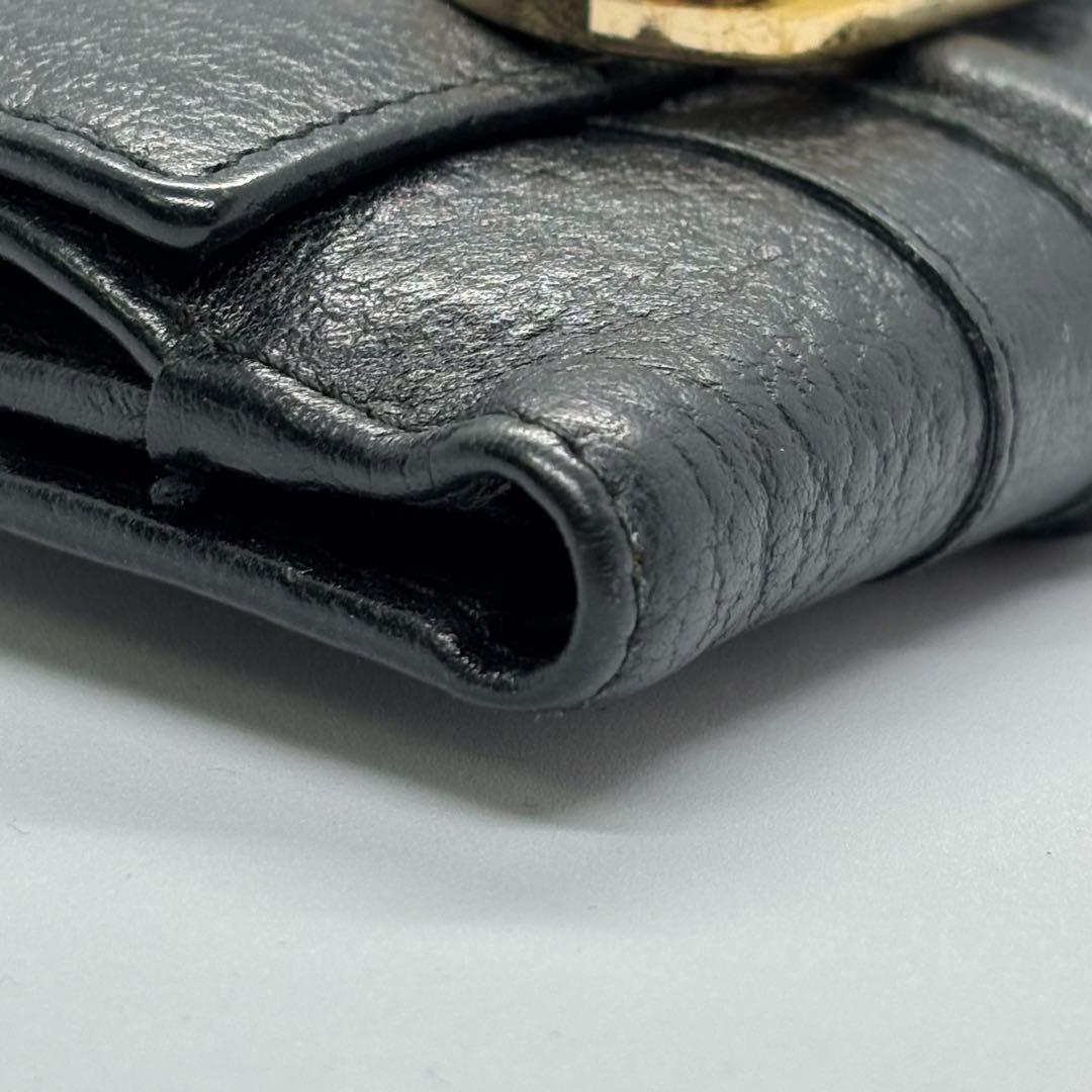 GUCCI 二つ折り財布 マーモント Wホック レザー 黒 男女兼用 正規品