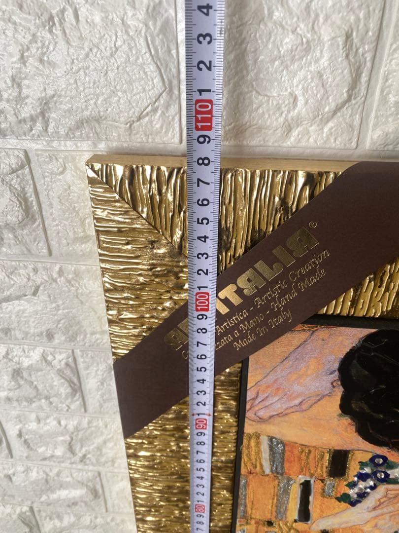 接吻 金色フレーム アート作品 約110cm