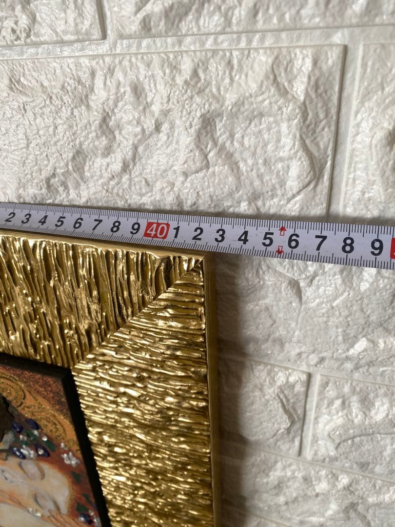 接吻 金色フレーム アート作品 約110cm