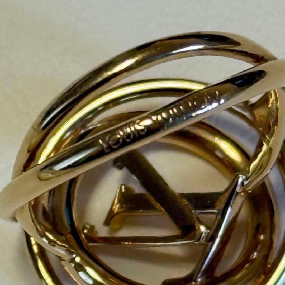 未使用に近い ルイヴィトン ステラー LV ロゴ リング M0937M ゴールド