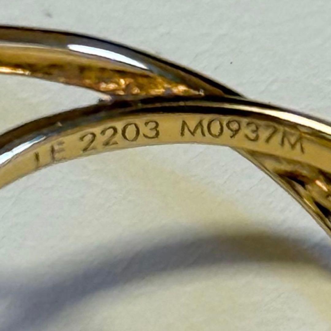 未使用に近い ルイヴィトン ステラー LV ロゴ リング M0937M ゴールド