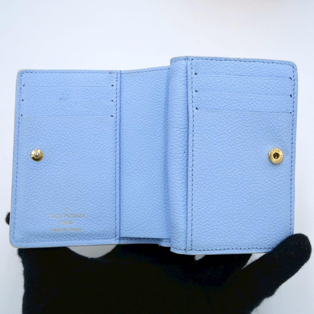 専用ルイヴィトン クレア ホワイトブルー 二つ折り財布 モノグラム アンプラント