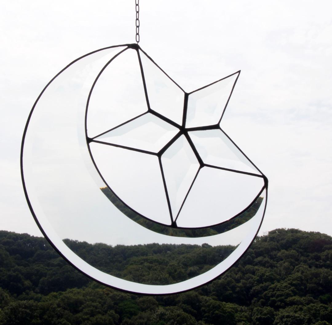 mosaik verglasung/ステンドグラス/三日月&星型/ドイツ製