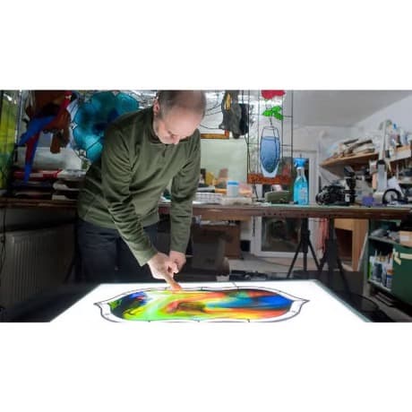 mosaik verglasung/ステンドグラス/三日月&星型/ドイツ製