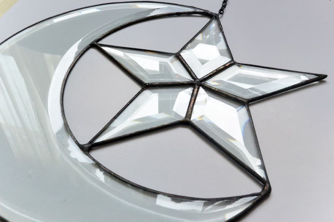 mosaik verglasung/ステンドグラス/三日月&星型/ドイツ製