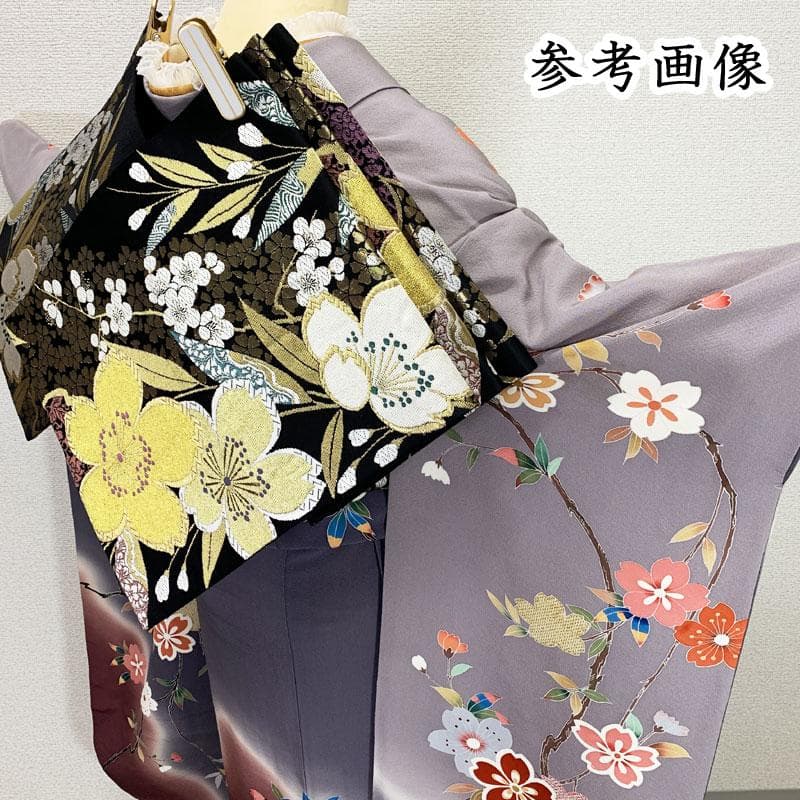 506z31☆振袖 古典柄 型染め 金駒刺繍金彩 宝尽くし☆美品 成人式 結婚式