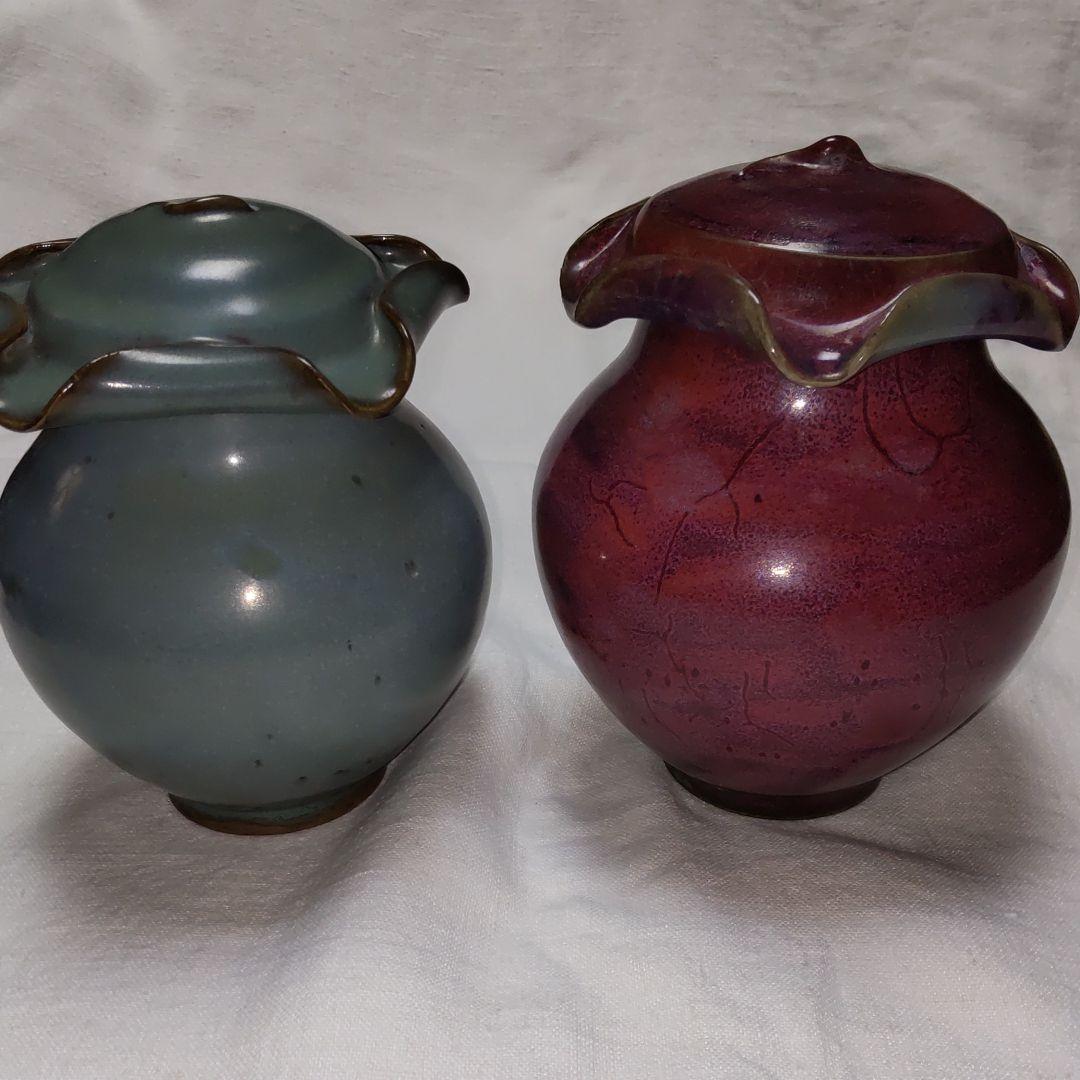 北宋鈞窯澱青釉灰青 /窯変紫紅酒会壺