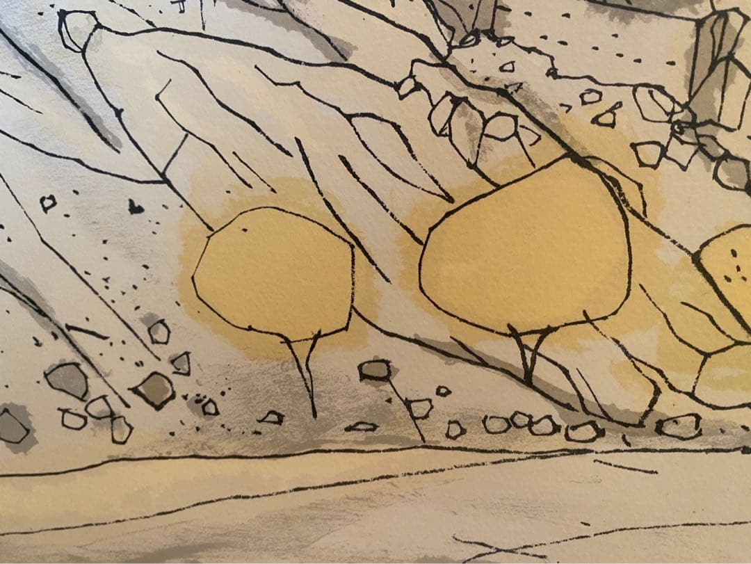 平山郁夫 シエ村のパレス•ゴンパ ラダック インド リトグラフ 額縁