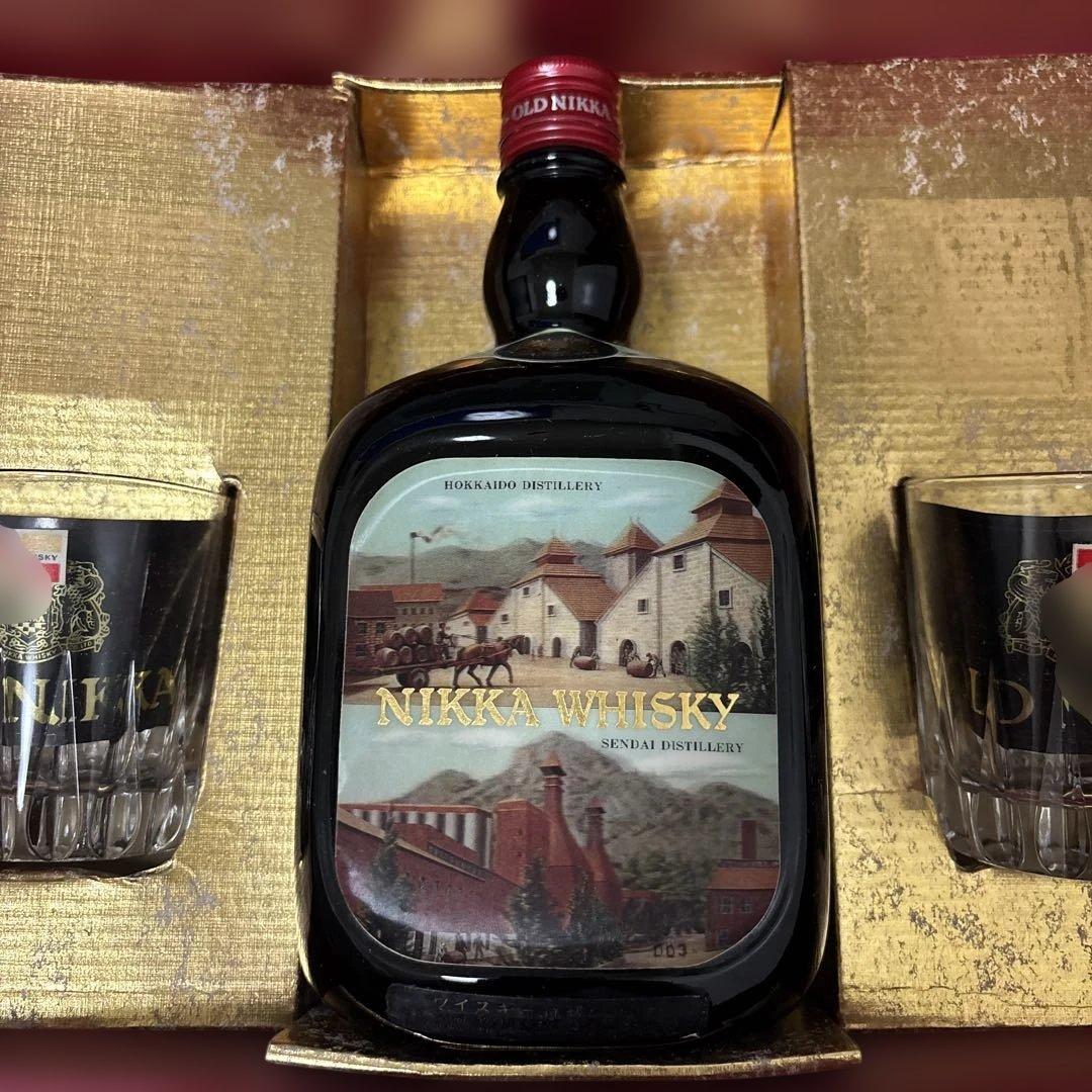 希少❗️古酒オールドニッカギフトセット グラス2コ付き　当時もの　特級43%