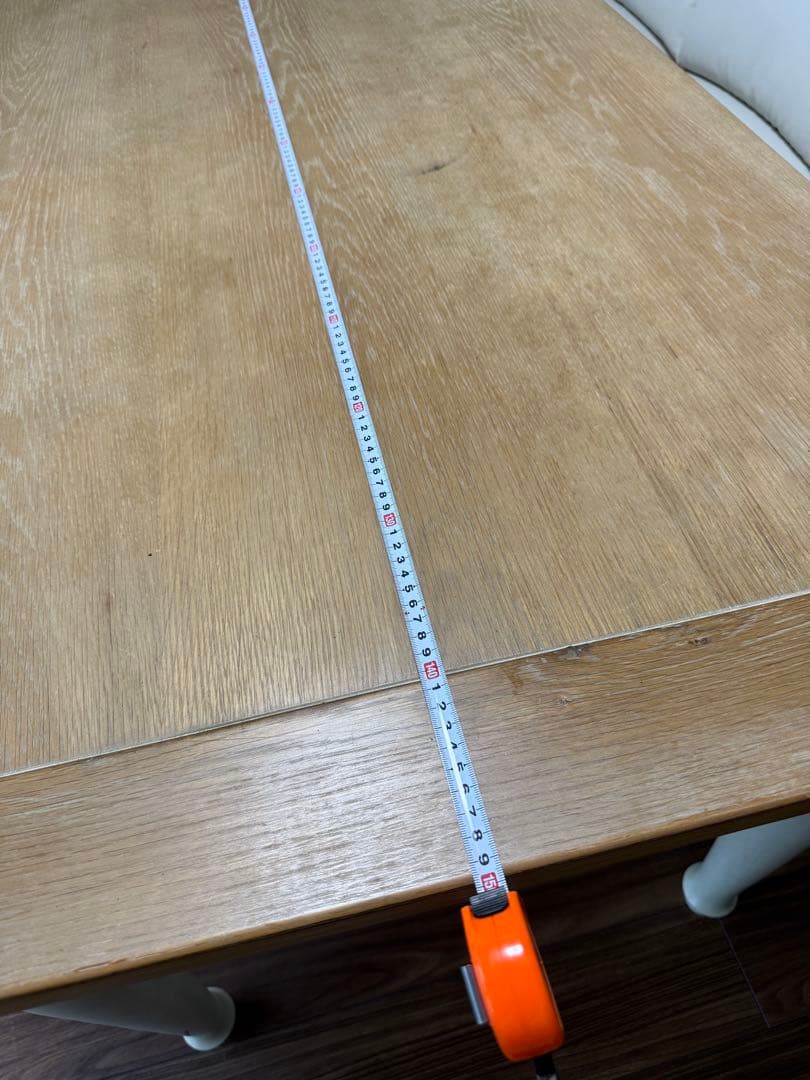 ナチュラルウッド×白脚 北欧風ダイニングテーブル（150×80×71cm）