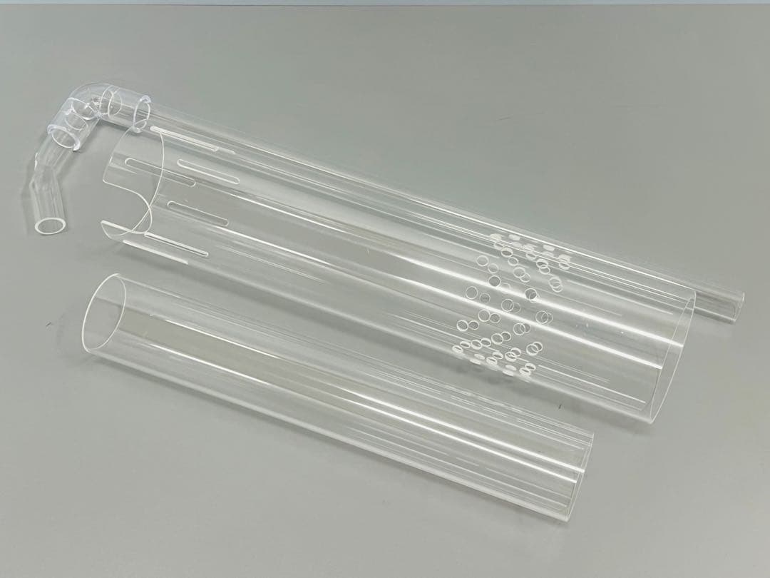 ガラス水槽オーバーフロー加工用 台座＋アクリル三重管配管セット　H360用