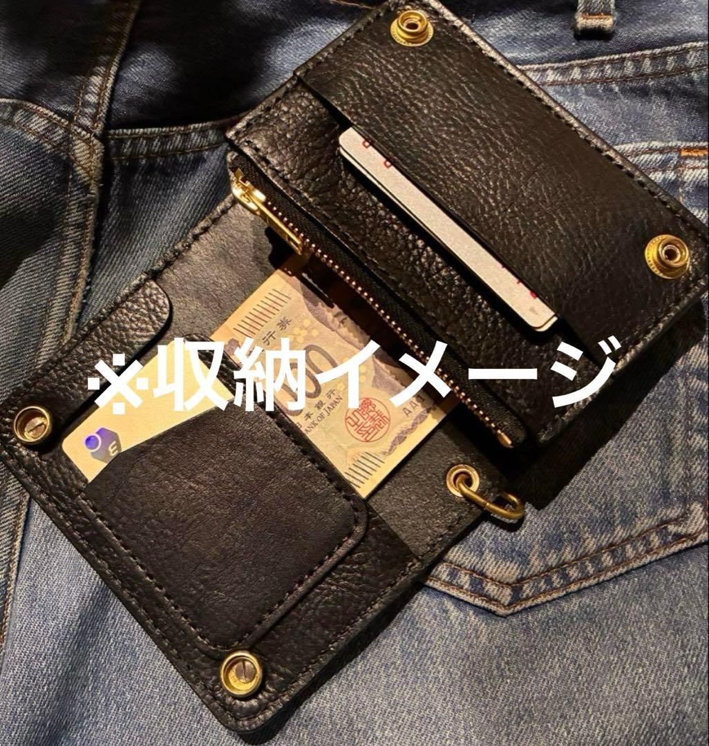 ミドルトラッカーウォレット　姫路レザー　シュリンク　シルバー925 クロスボール