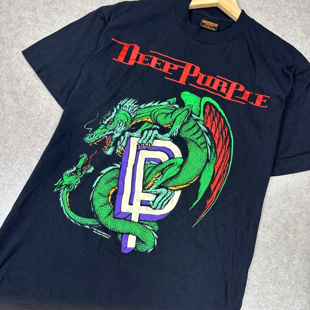 希少 ヴィンテージ 90s DEEP PURPLE バンドTシャツ USA製 L