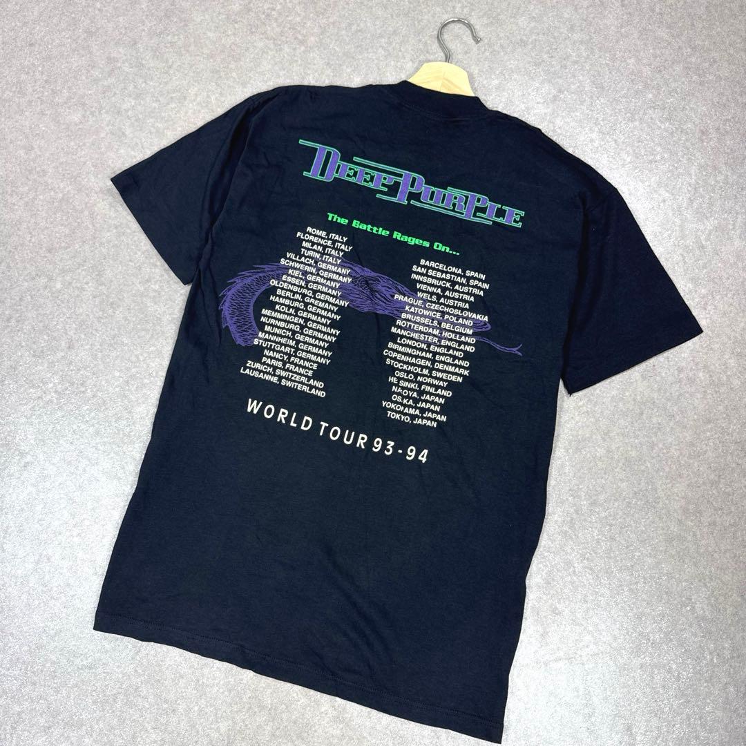 希少 ヴィンテージ 90s DEEP PURPLE バンドTシャツ USA製 L