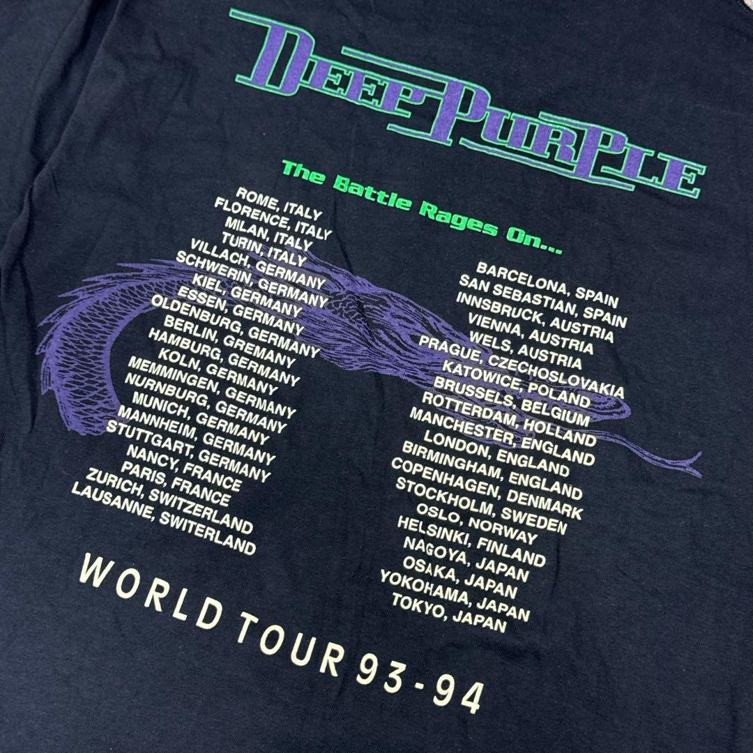 希少 ヴィンテージ 90s DEEP PURPLE バンドTシャツ USA製 L