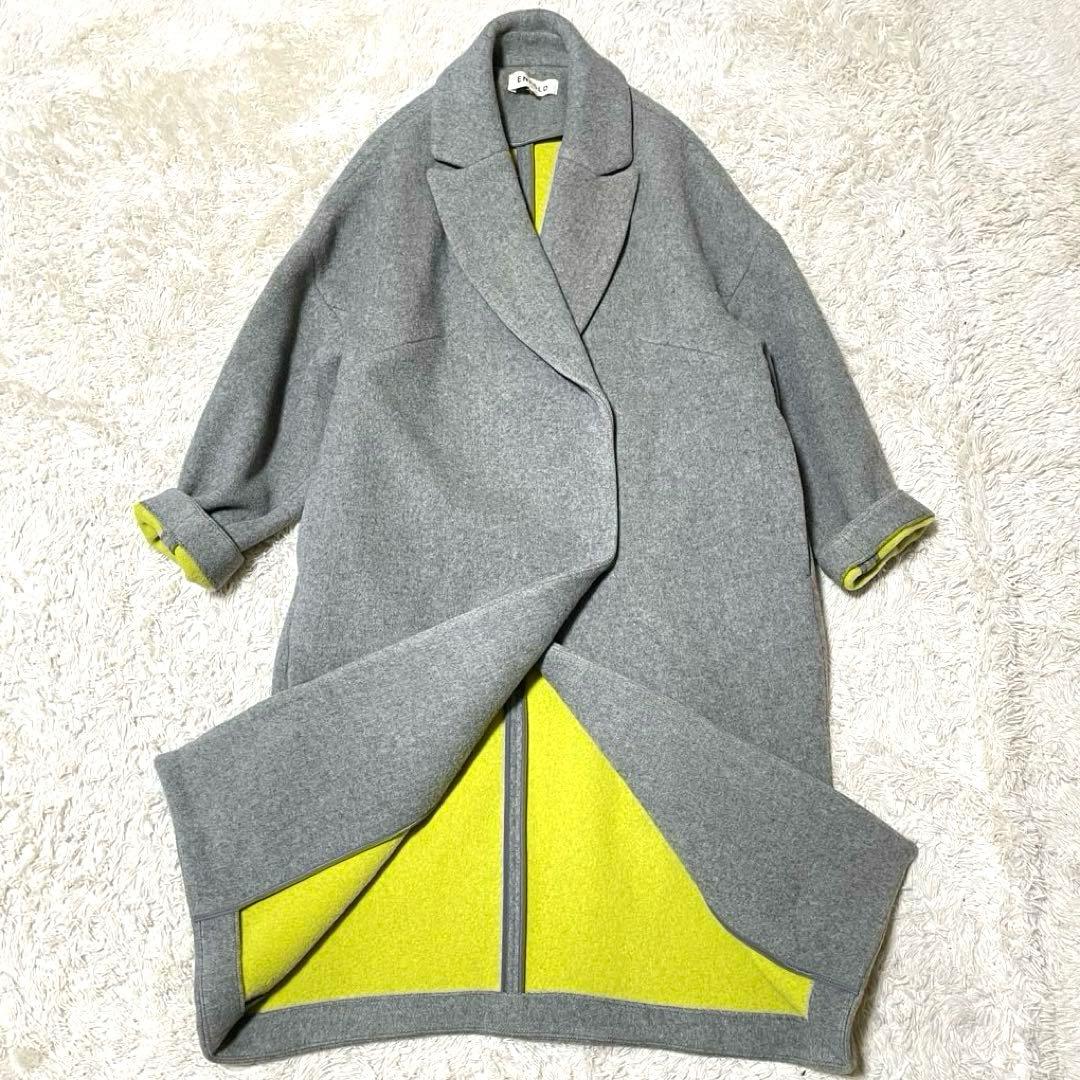 人気モデル ENFOLD エンフォルド リバーウールコクーンコート 富岡佳子