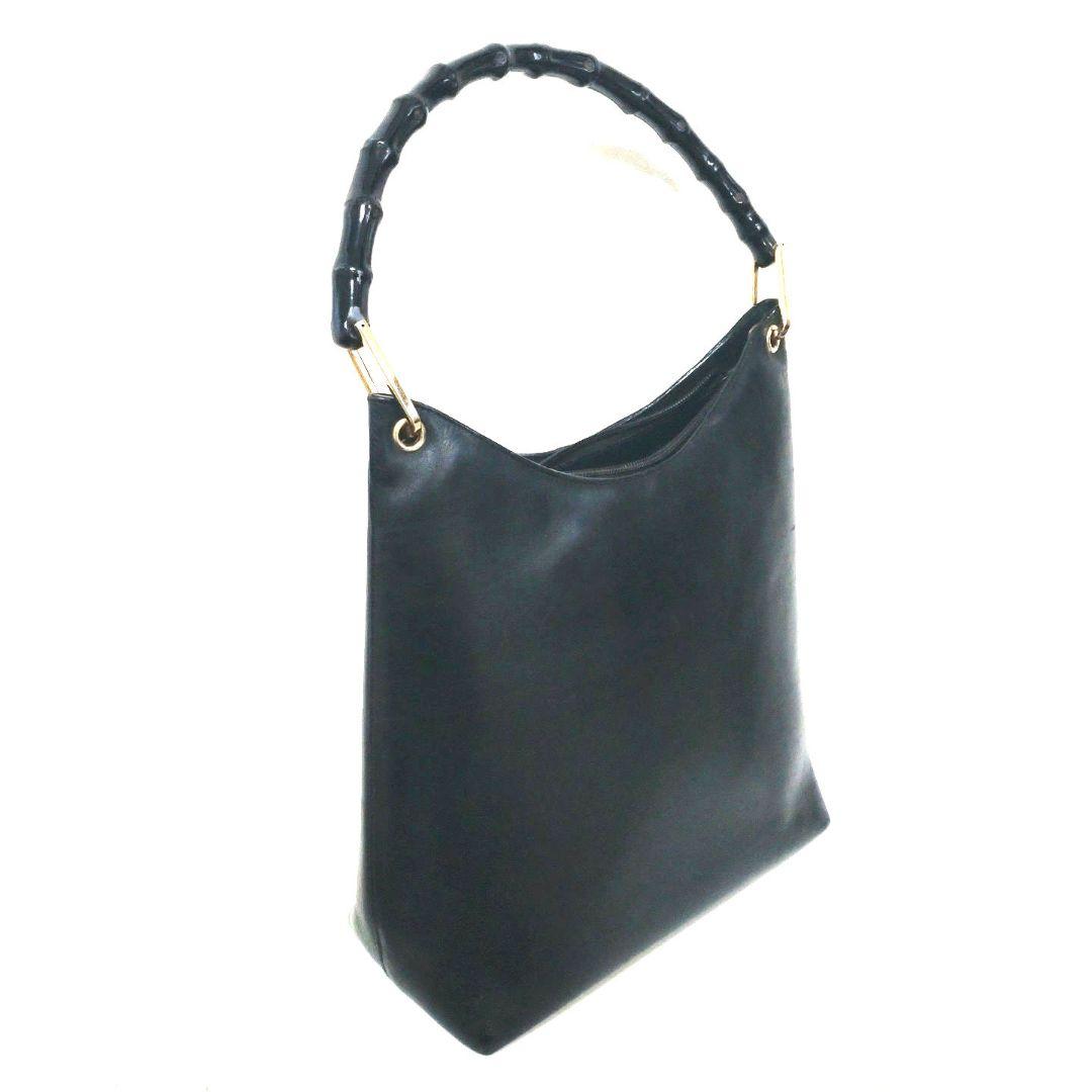 訳あり GUCCI グッチ バンブー ショルダーバッグ ハンドバッグ 黒
