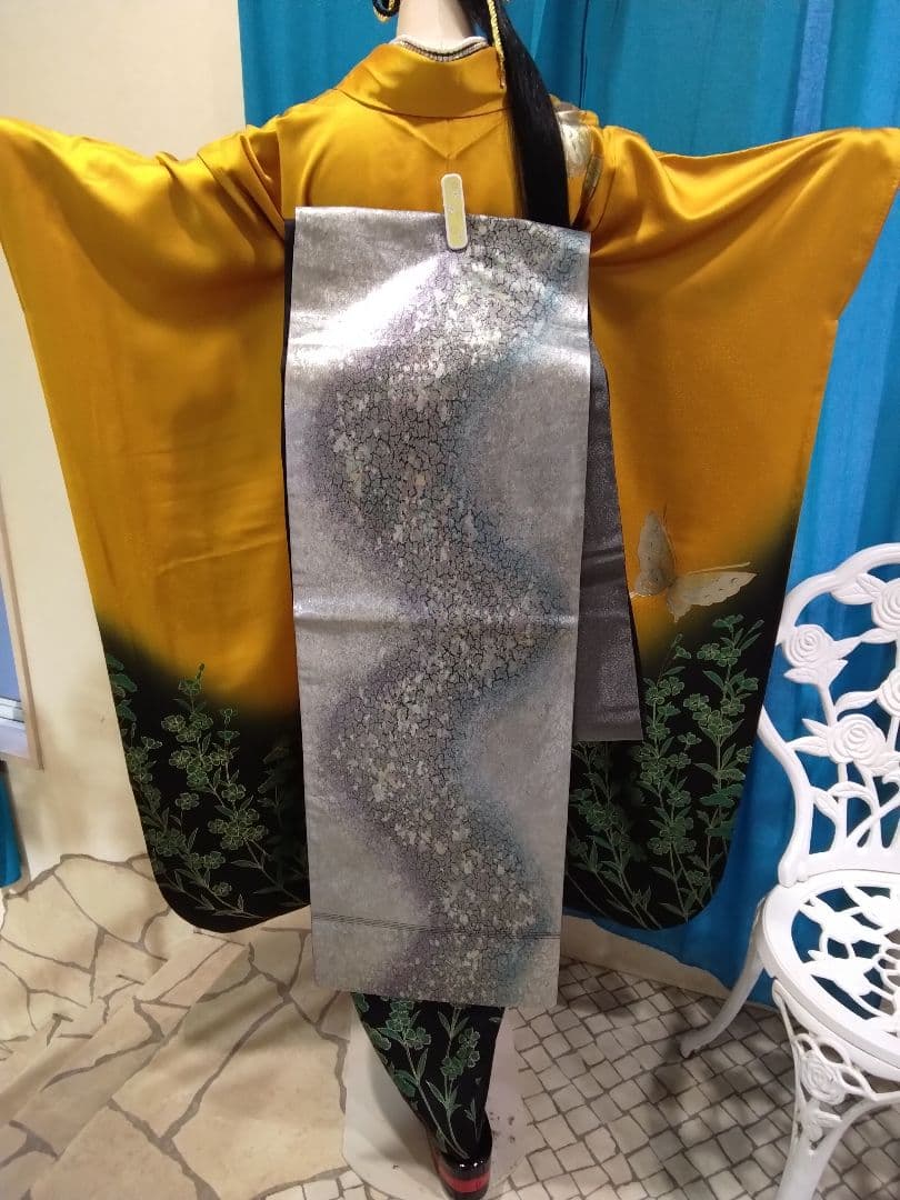 【専用】振袖フルセット、正絹振袖成人式、半襟重ね衿、帯揚げ帯締め、袋帯、長襦袢⑩