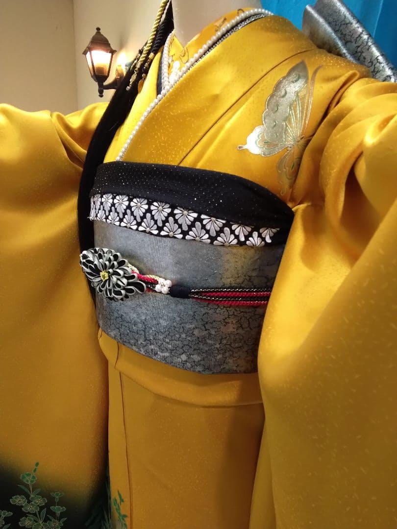 【専用】振袖フルセット、正絹振袖成人式、半襟重ね衿、帯揚げ帯締め、袋帯、長襦袢⑩