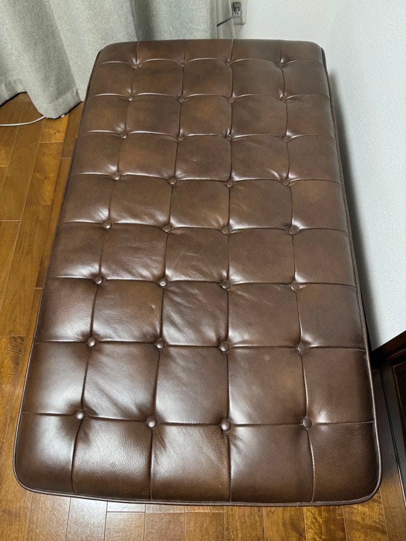 【カリメロさん専用】ダークブラウン　合皮オットマン