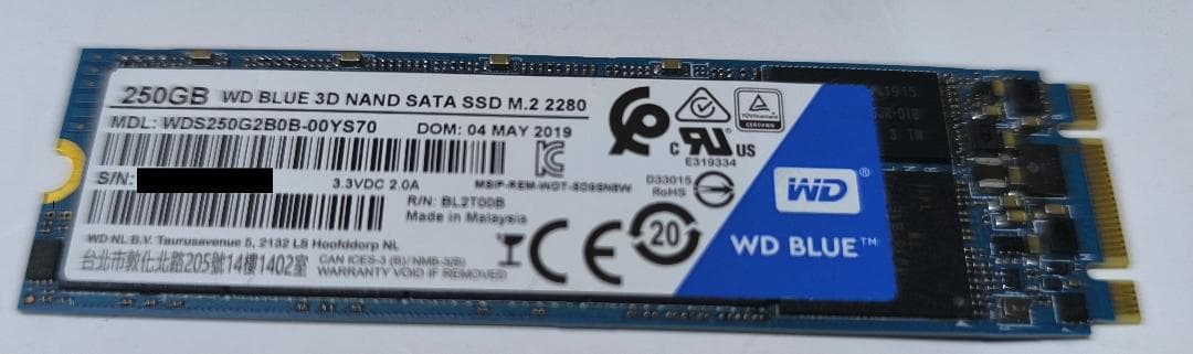 WD Blue M.2 SATA SSD 250GB　5個セット③