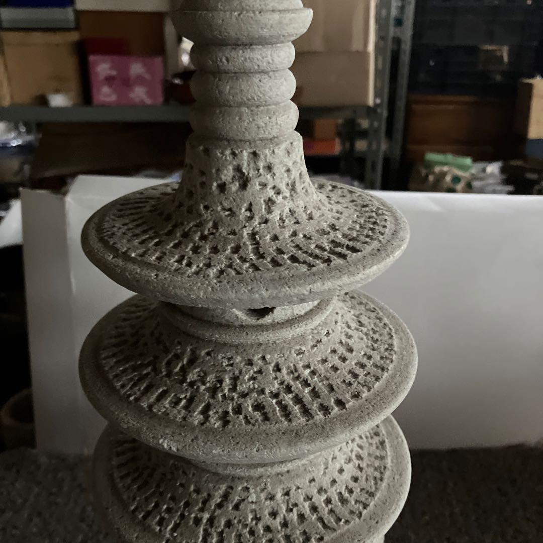鹿沼大谷石　塔　工芸品　オブジェ　インテリア　和風　置物