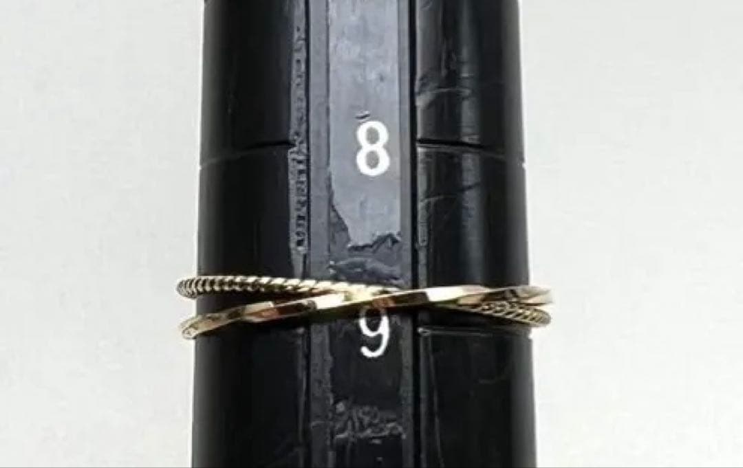 k18刻印有りゴールドバングルリングセット 2個