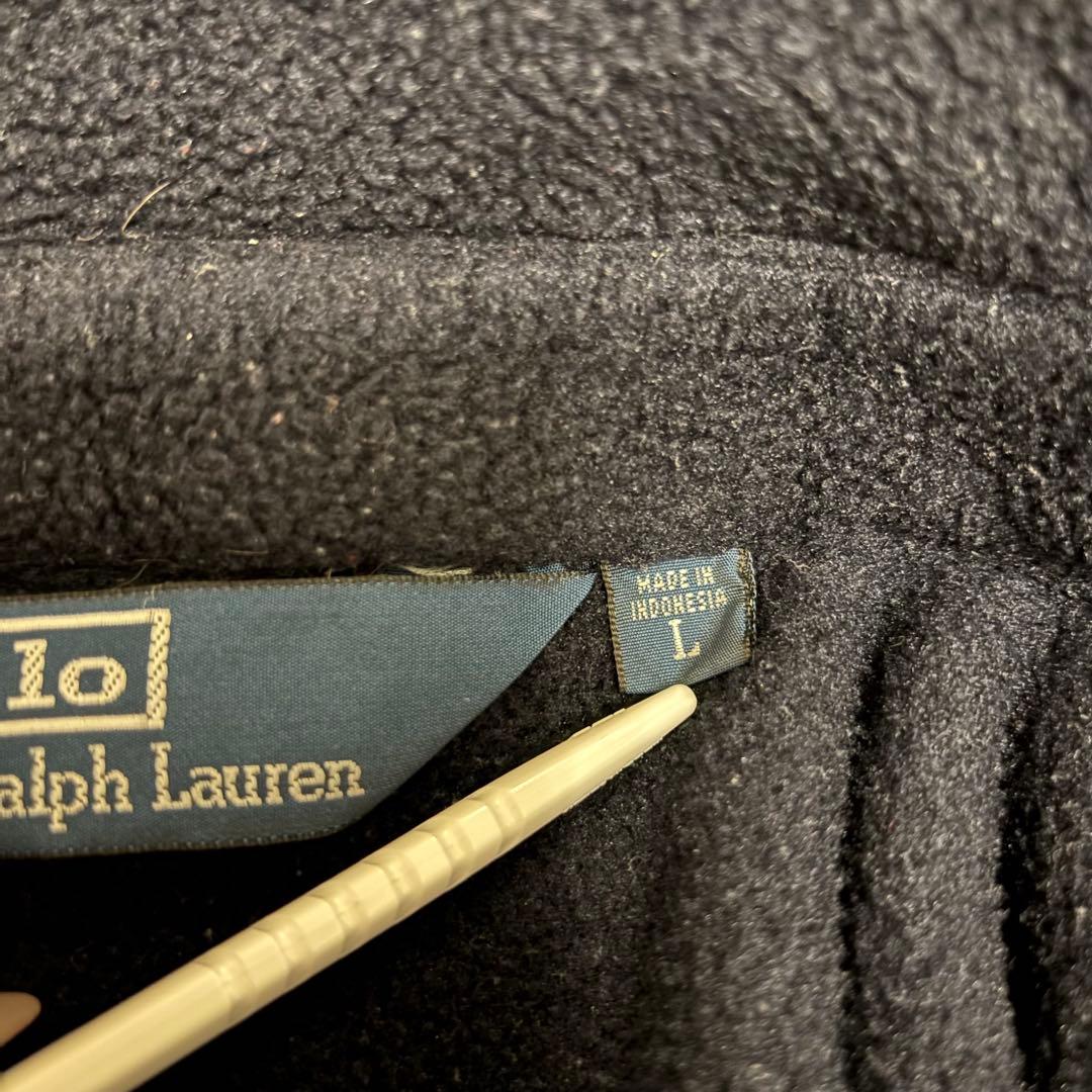 80~90s ラルフローレン 三角タグ フリース スイングトップ ネイビー L