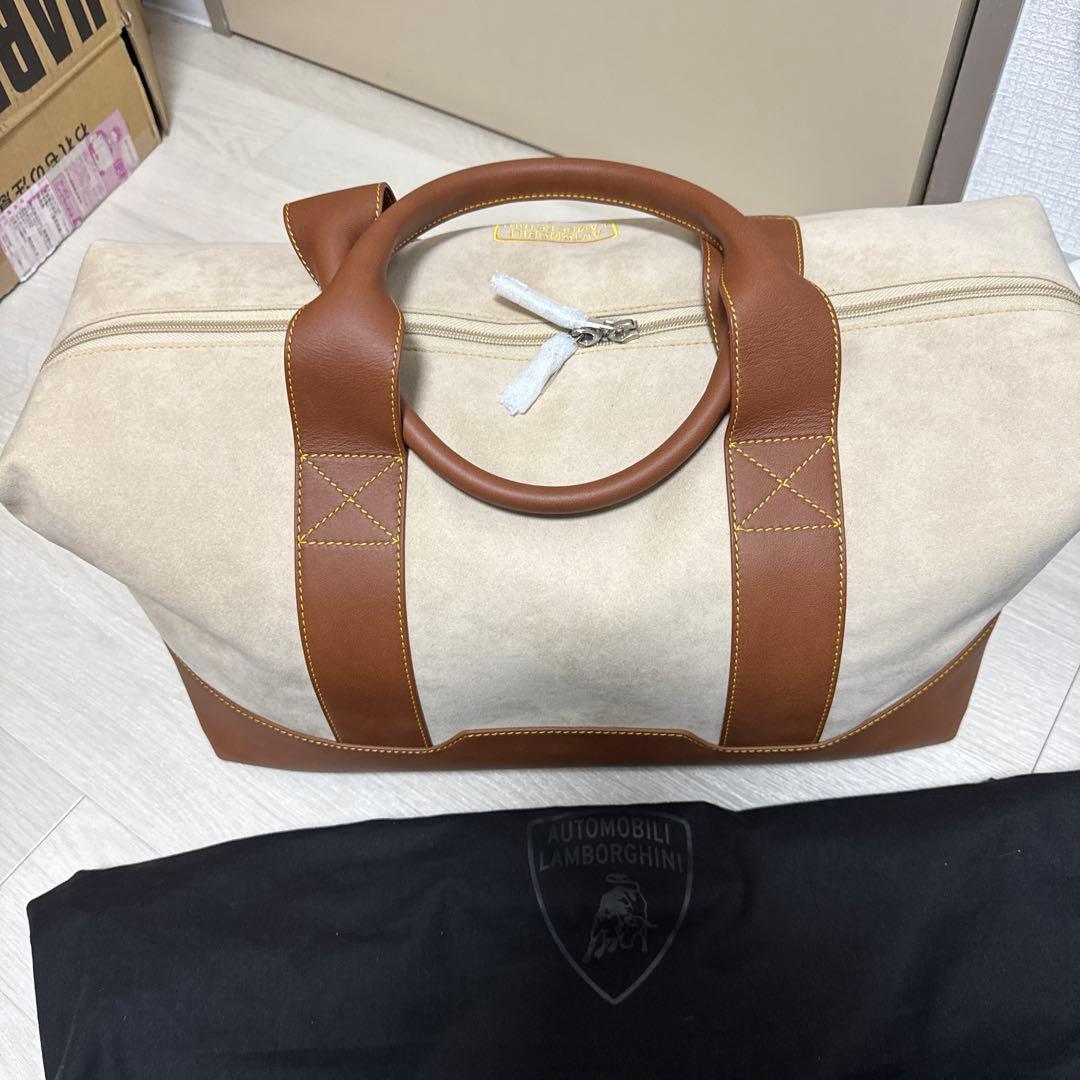Lamborghini ボストンバッグ ベージュ/ブラウン