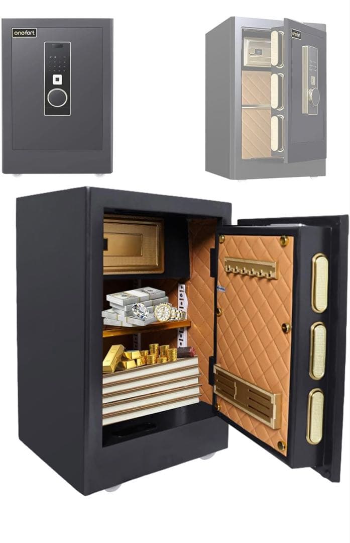 【美品】　金庫大型 48L 指紋認証 家庭用人気 アラーム機能付　引き取り