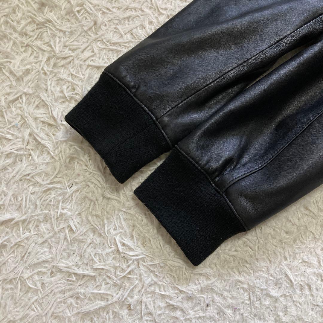 ハウスオブブルース MA-1 レザージャケット L 羊革 ブラック ライダース