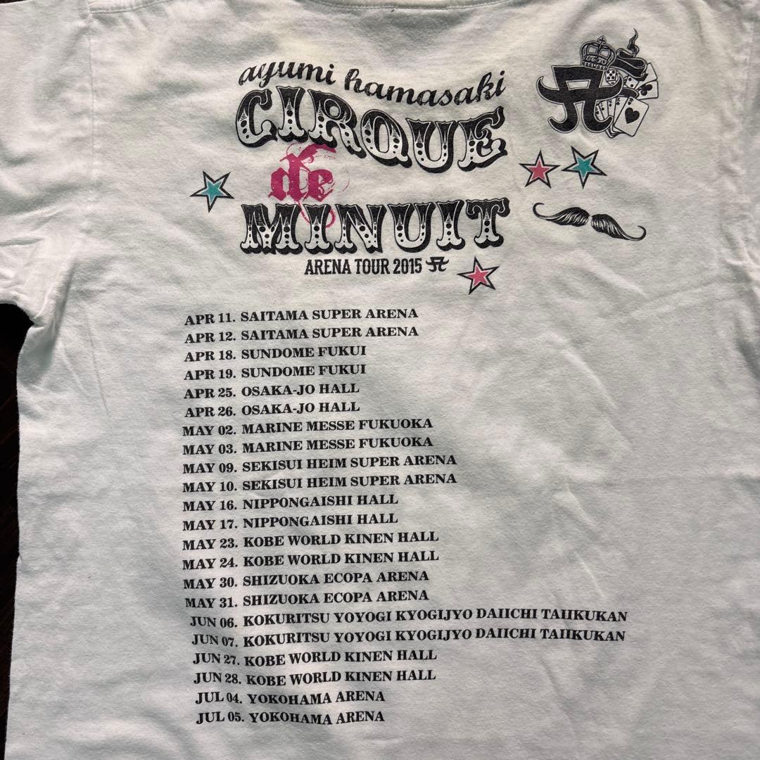 8SM1 浜崎あゆみ　15’sライブツアーTシャツ　白　古着　used