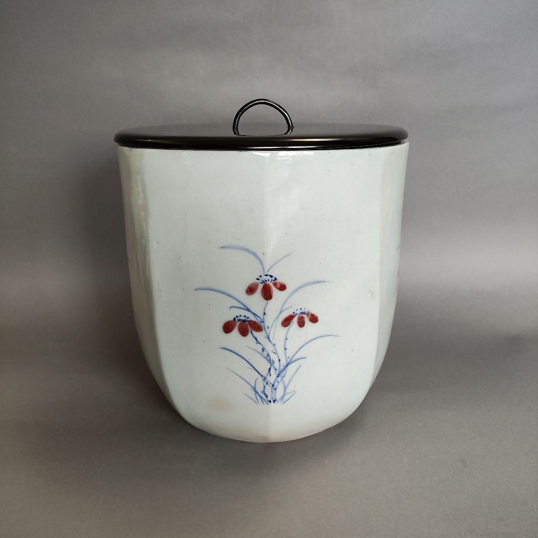 【期限限定品】李殷九　草花文白磁水指　李朝　秋草文