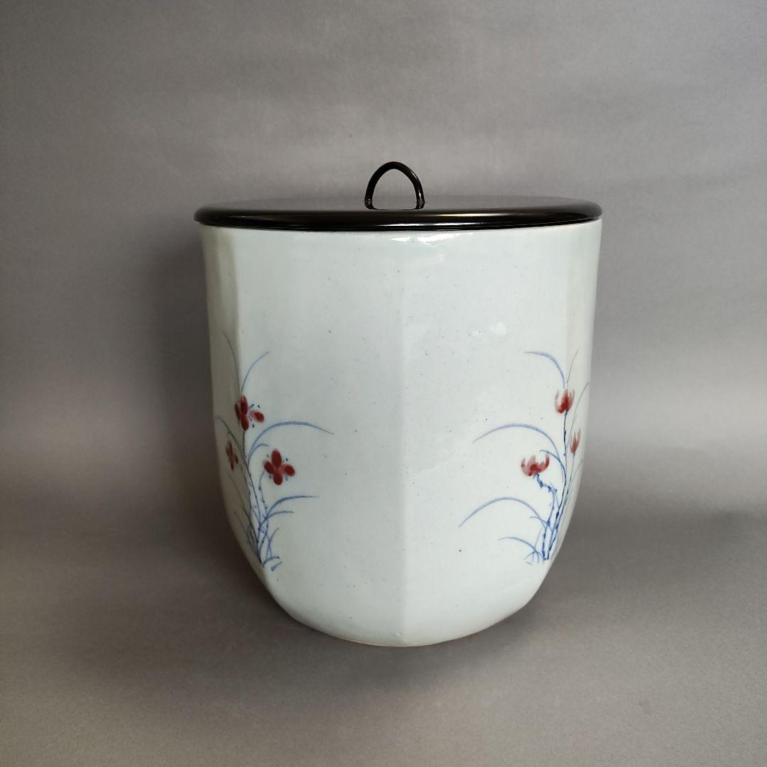 【期限限定品】李殷九　草花文白磁水指　李朝　秋草文