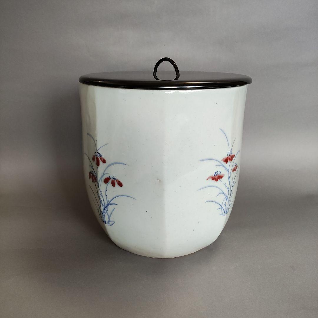 【期限限定品】李殷九　草花文白磁水指　李朝　秋草文