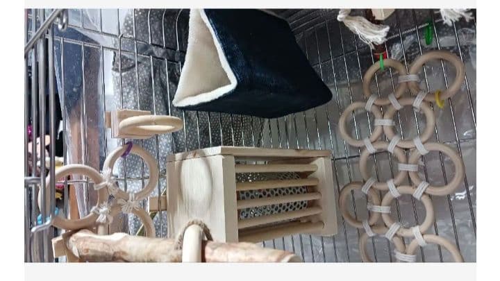 h2　あったかステージ　四角い止まり木　ヒーターいたずら防止　インコ　小動物