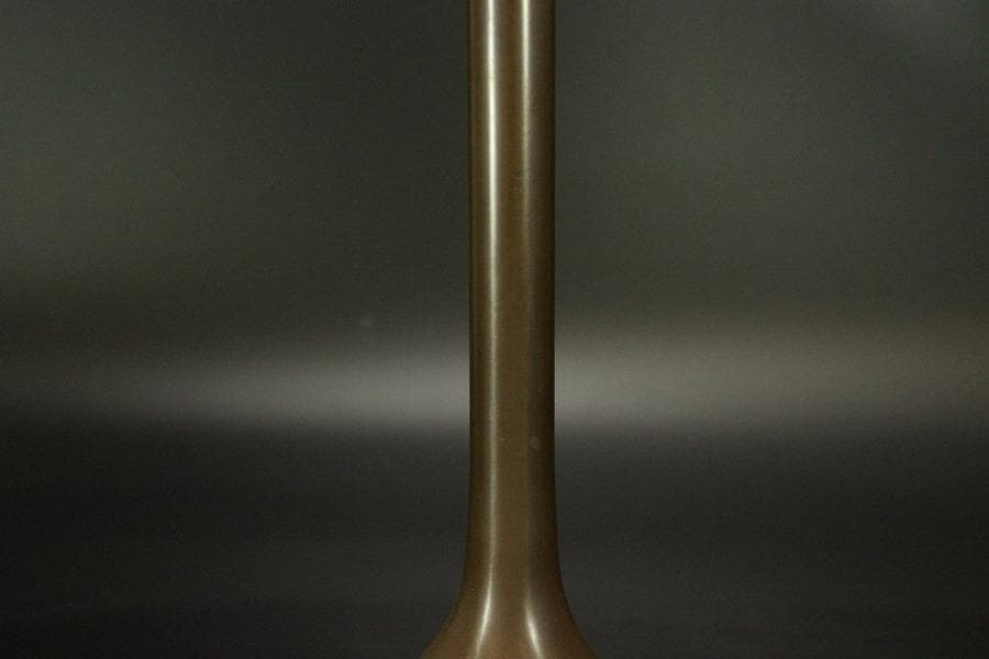 茶道具 銅 鶴首 花入 利三郎作 共箱 未使用(ZE516)