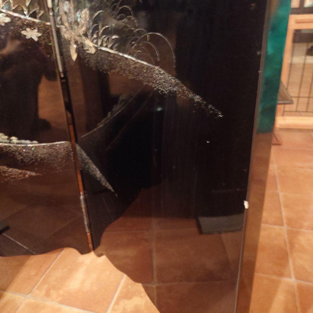 大型　孔雀の螺鈿　パーテーション　衝立て　屏風　 6つ折り