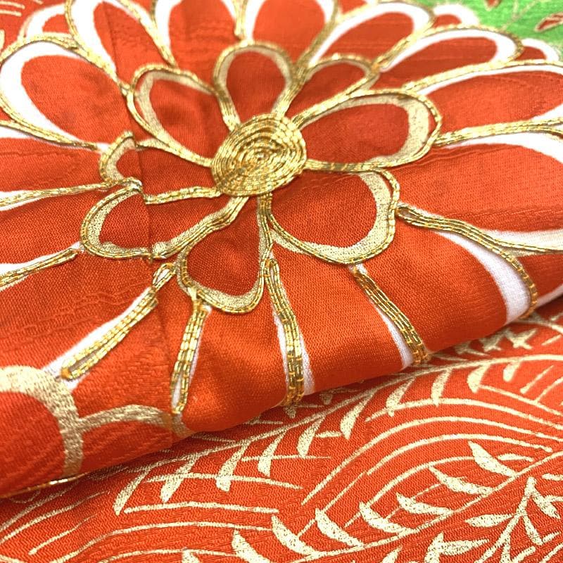 512ag47■七五三 七歳 女児 着物&袋帯 菊■状態良好