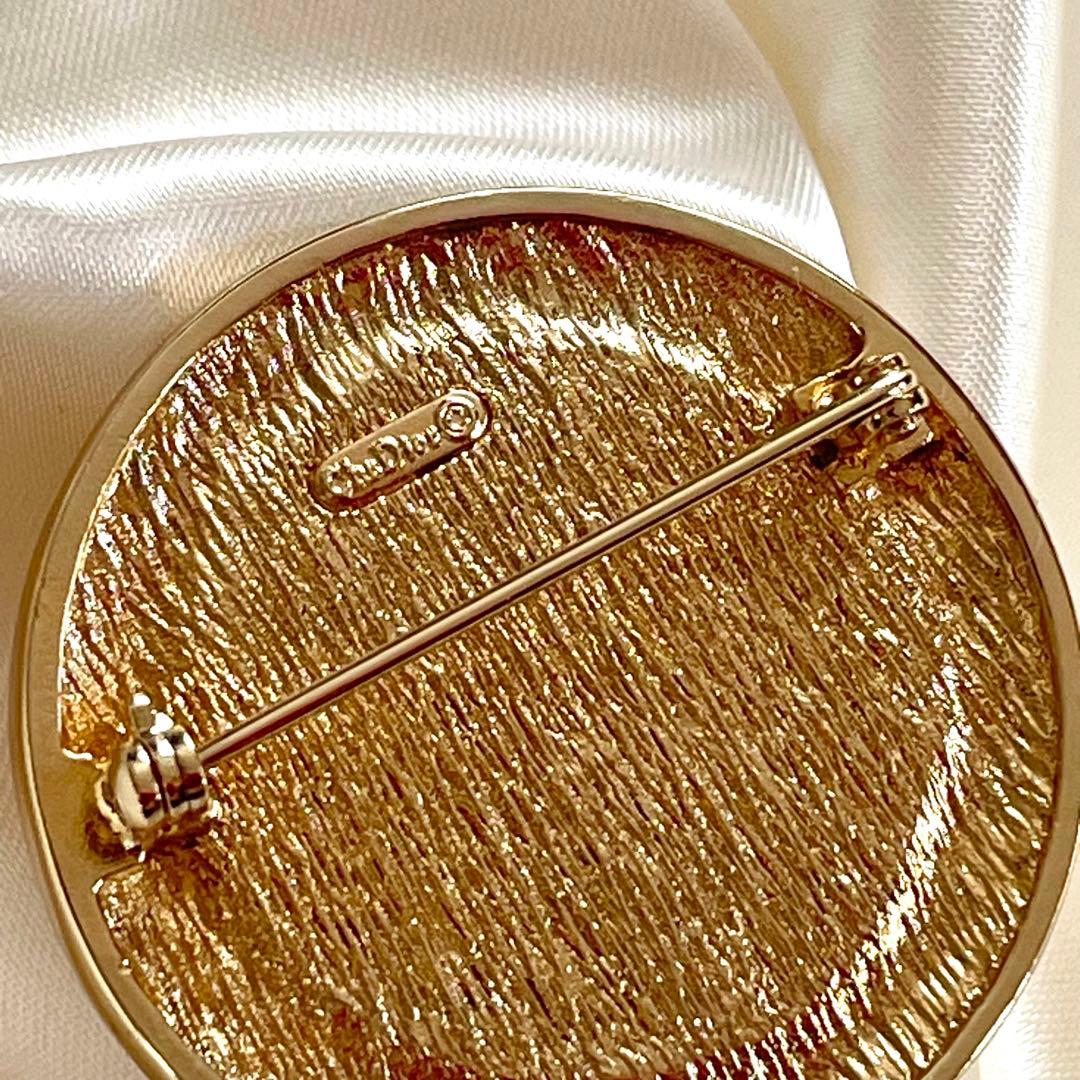 美品　Christian Dior ディオール　ブローチ　CD ロゴ　ゴールド