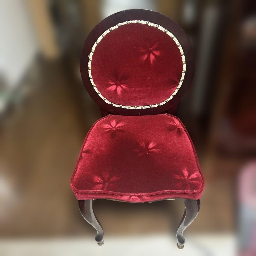 アンティーク　イタリア家具　ヴィクトリアンスタイル 赤いチェア　1点