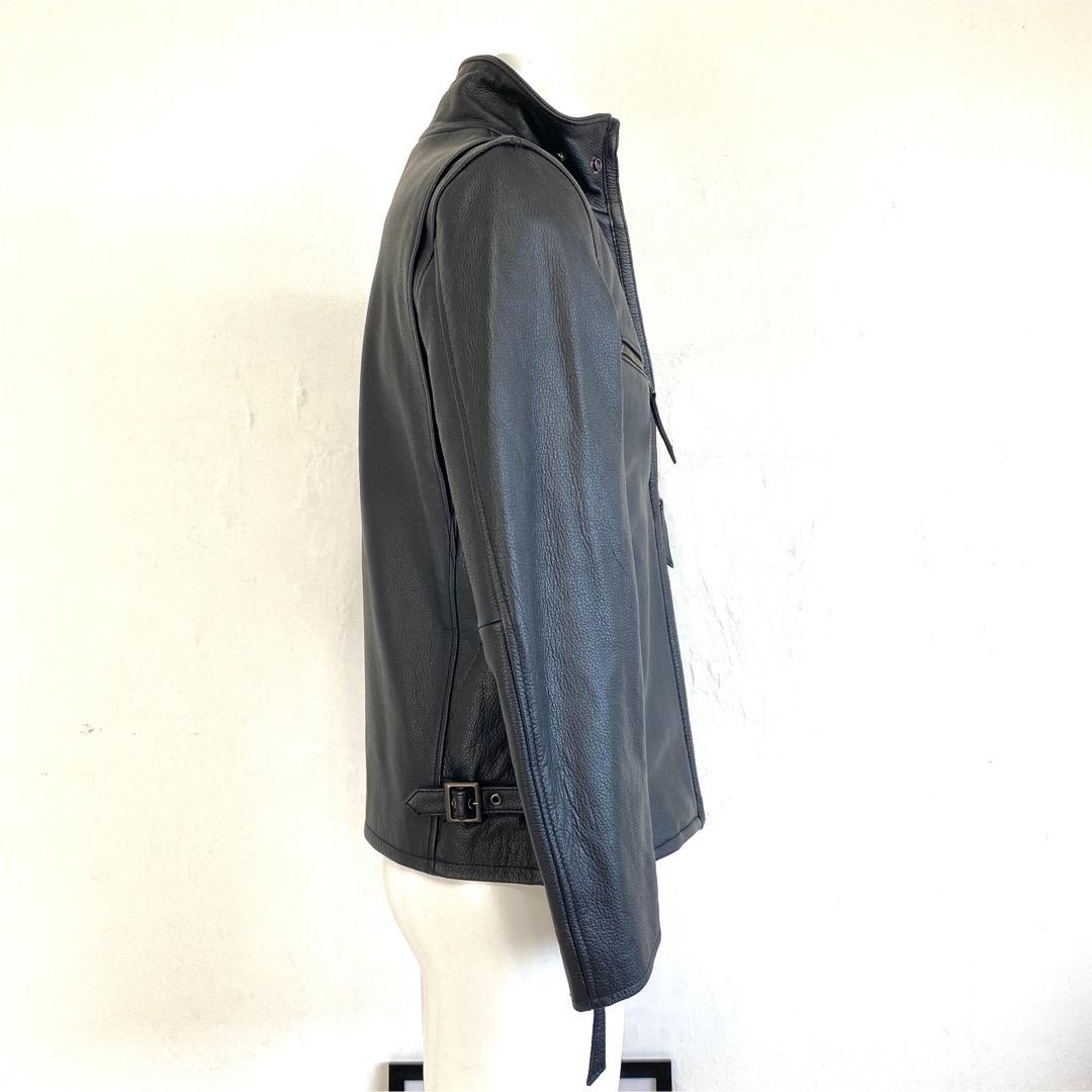 【即日発送】ブラック シングルライダース L レザージャケット 牛革 黒 メンズ