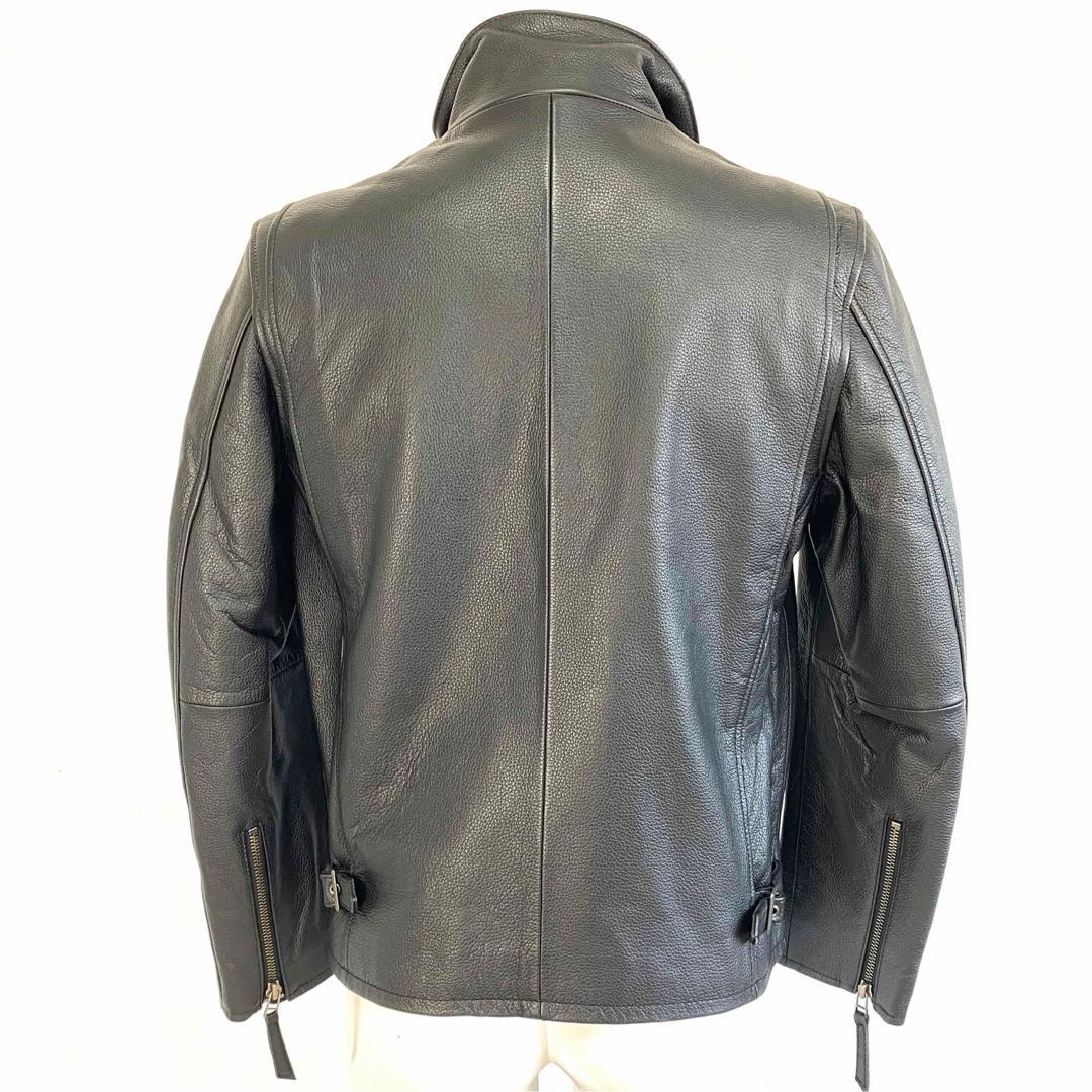 【即日発送】ブラック シングルライダース L レザージャケット 牛革 黒 メンズ